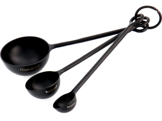 Set lingura pentru masurat ERNST 3 buc, 12.5 cm, metal, negru