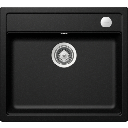Chiuveta bucatarie Schock Mono N-100 Cristadur Magma 570 x 510 mm cu sifon automat, granit, montare pe blat, negru metalizat